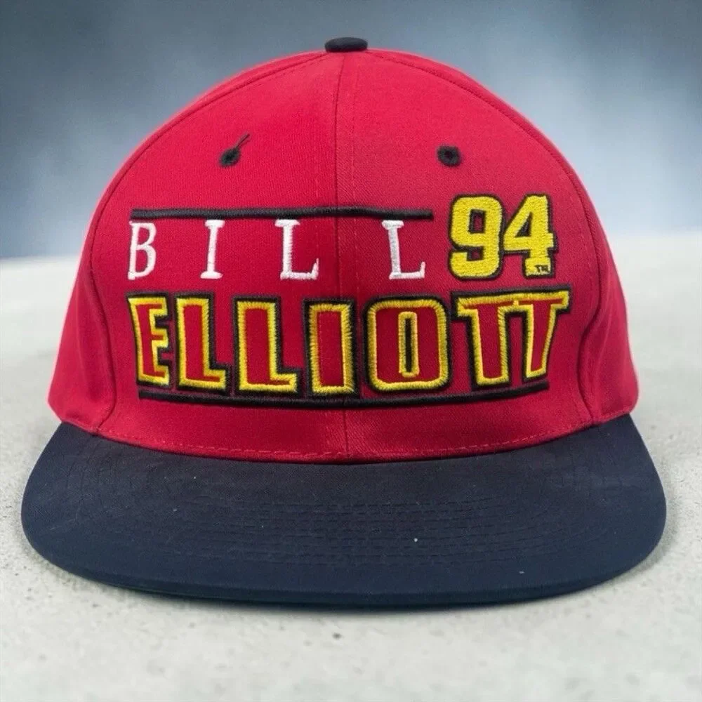 NEW! Vintage 90s Bill Elliott Hat Cap Snap Back NASCAR Racing McDonald's 94 Red